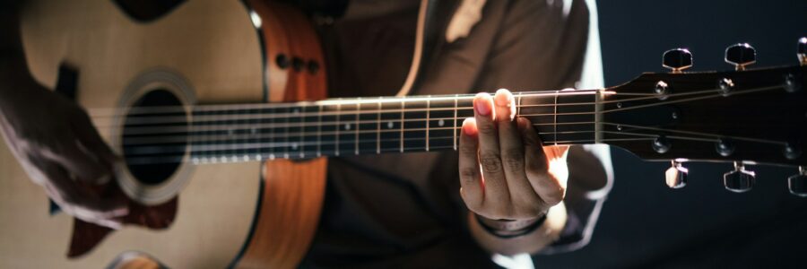person playing guitar